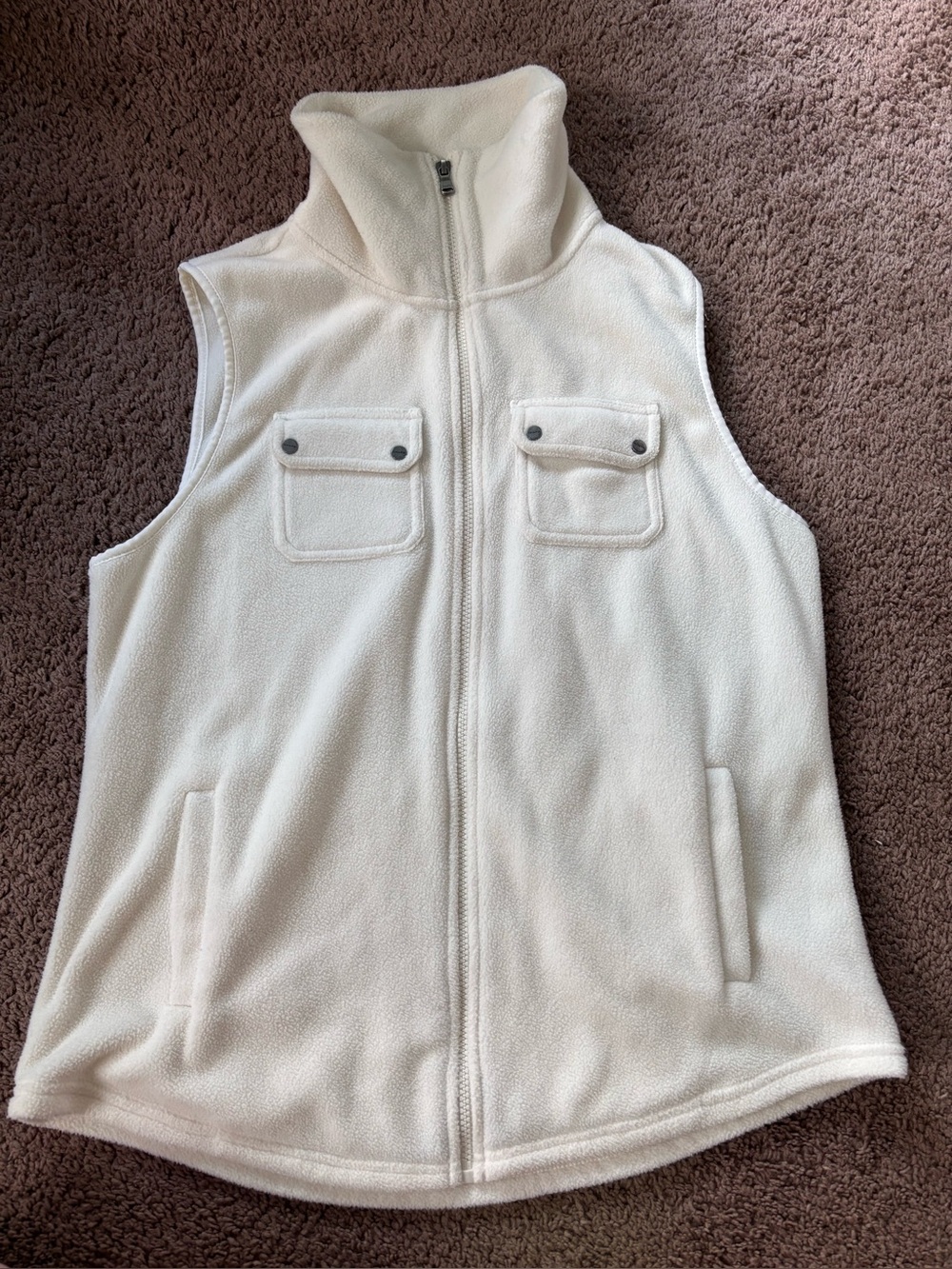 Chaps size L large Cream Fleece Zip-Up Vest